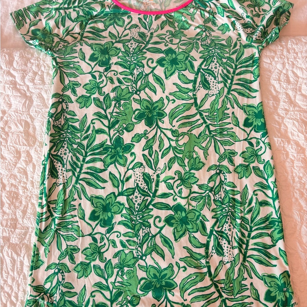Lilly Pulitzer Green Floral Nightshirt